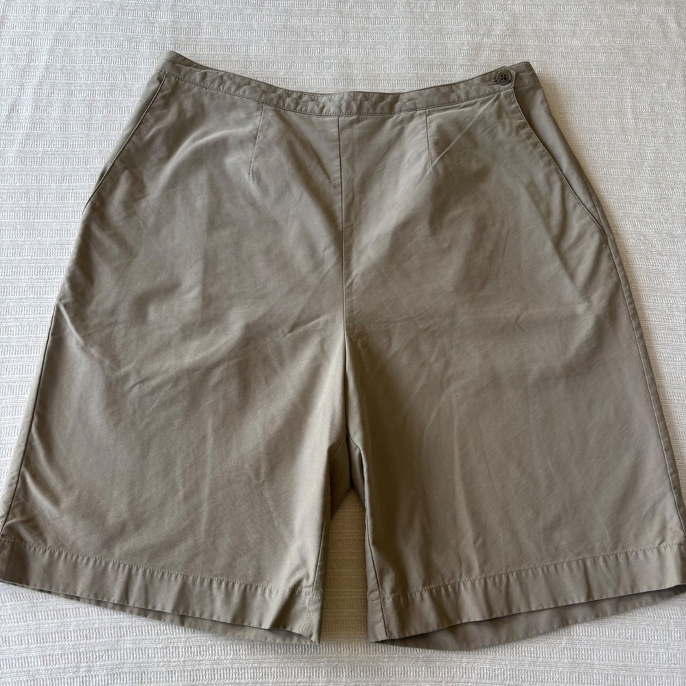 ExOfficio Travel Khaki Tan Hiking Shorts Womens 10 Nylon Blend Outdoor Utility